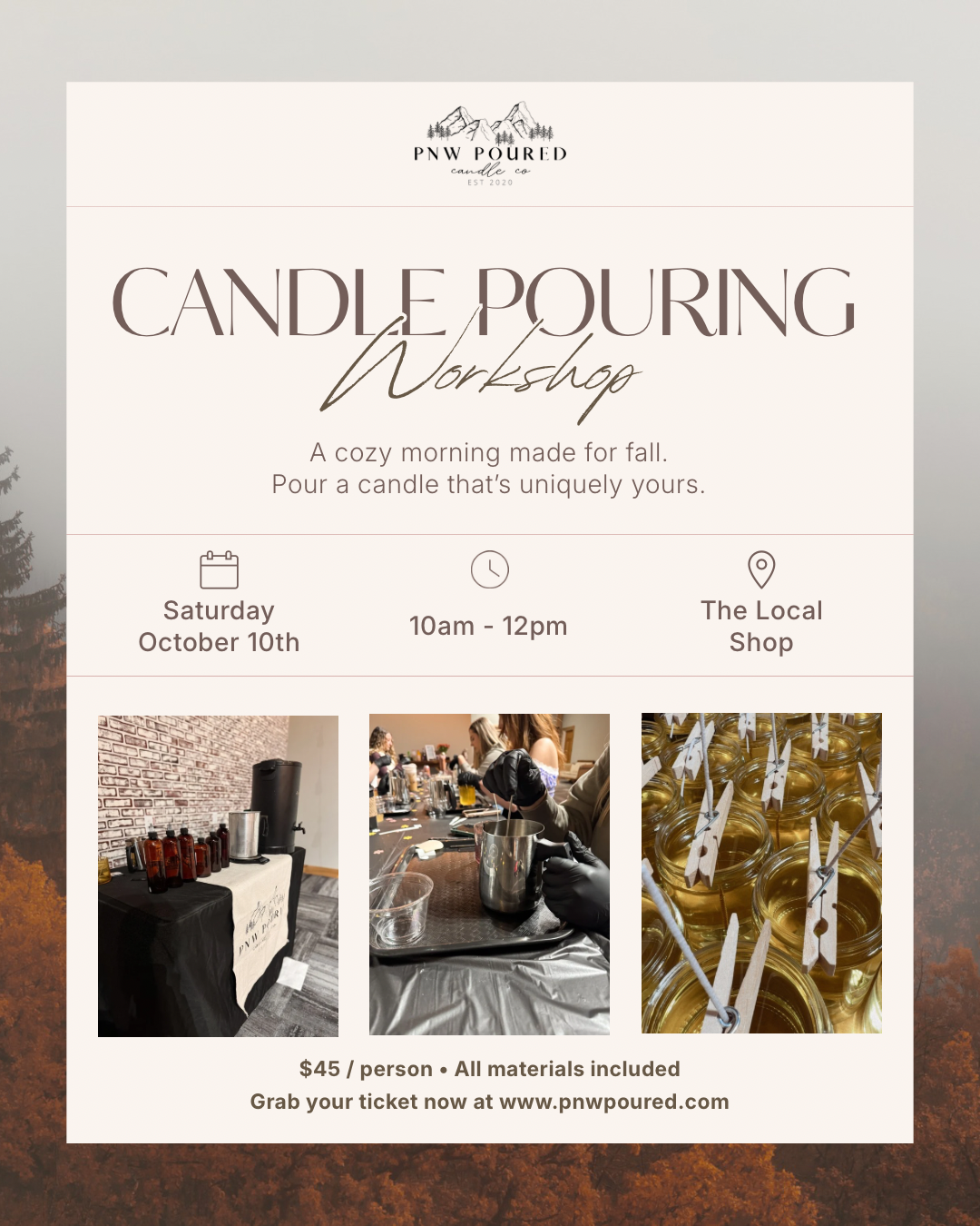 Pour Into Fall | A Candle Pouring Worksho