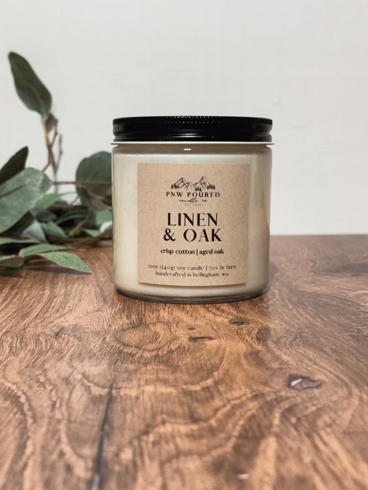 Linen & Oak | 12oz Soy Candle
